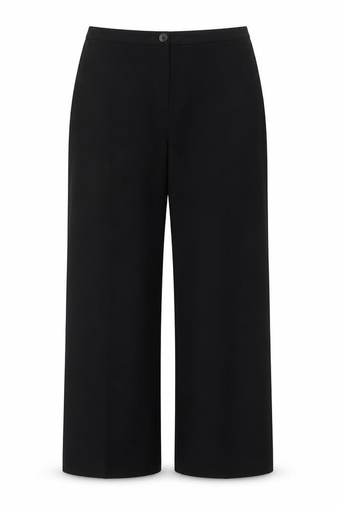 Front view of Basler Women's Black Wide-Leg Tailored Trousers, size 12