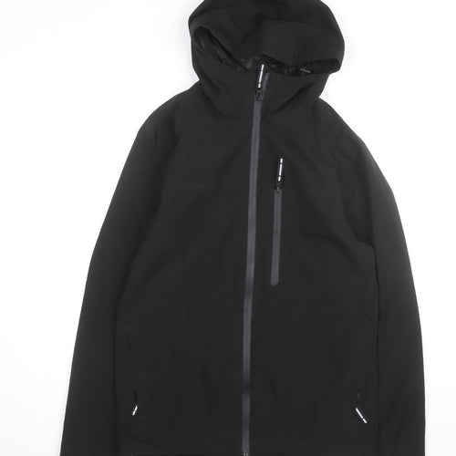 Primark Men's Black XS Waterproof Softshell Hooded Rain Jacket