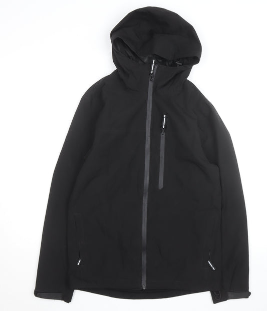 Primark Men's Black XS Waterproof Softshell Hooded Rain Jacket