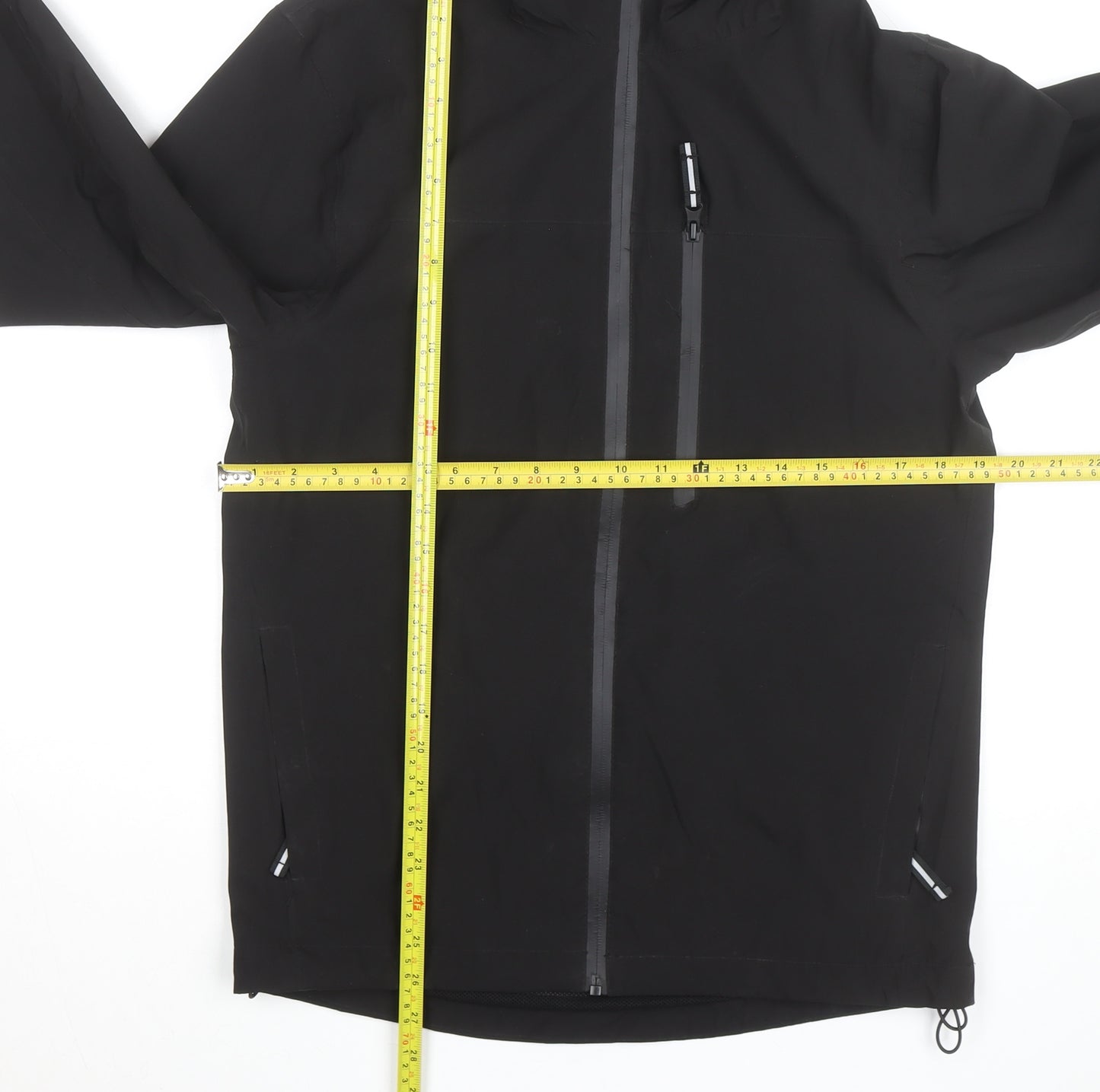 Primark Men's Black XS Waterproof Softshell Hooded Rain Jacket