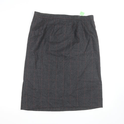 Harve Benard Women's Grey Wool Pencil Skirt Size 14 Lined Workwear