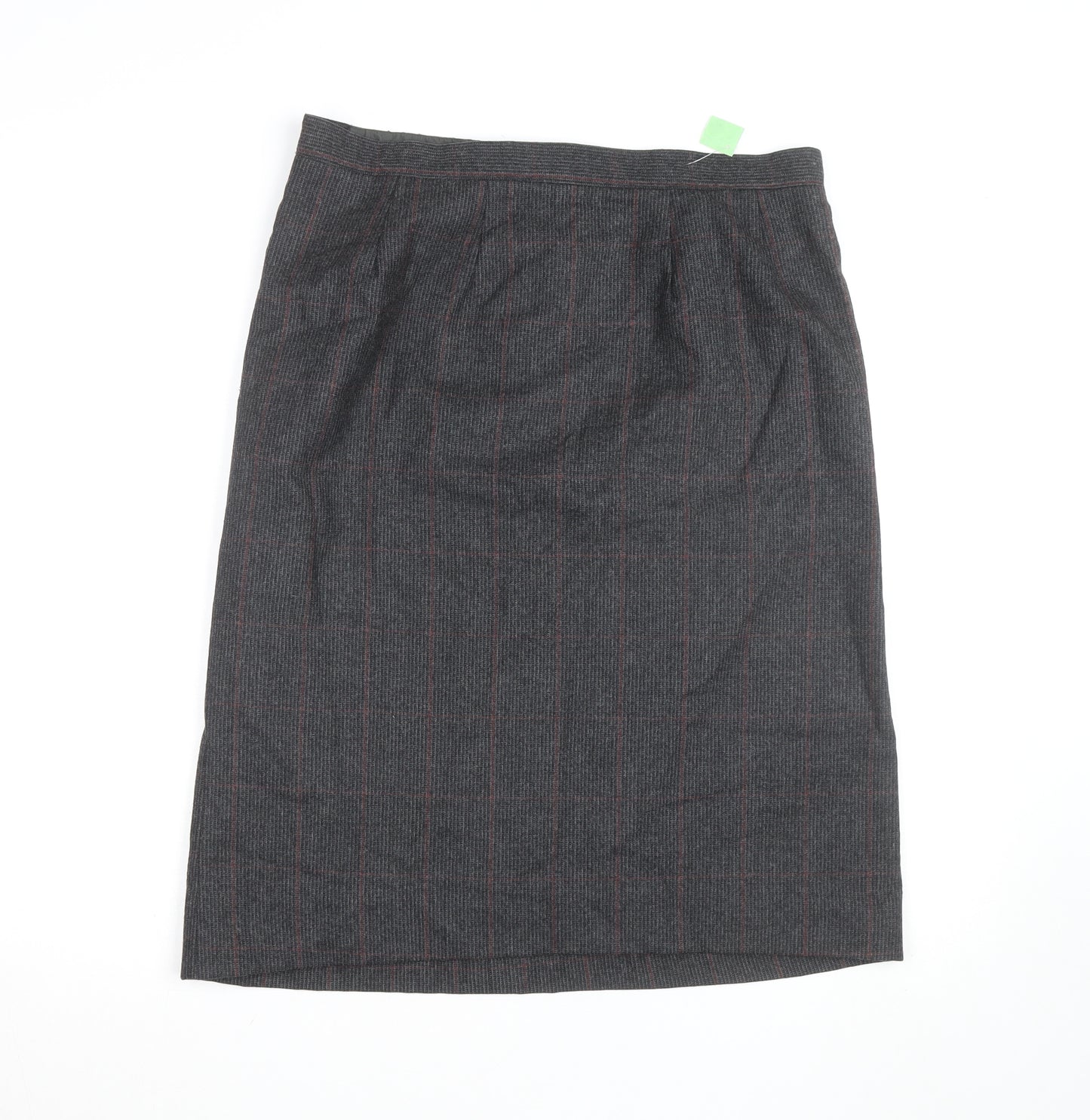 Harve Benard Women's Grey Wool Pencil Skirt Size 14 Lined Workwear