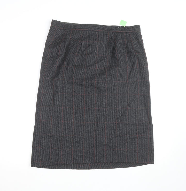 Harve Benard Women's Grey Wool Pencil Skirt Size 14 Lined Workwear
