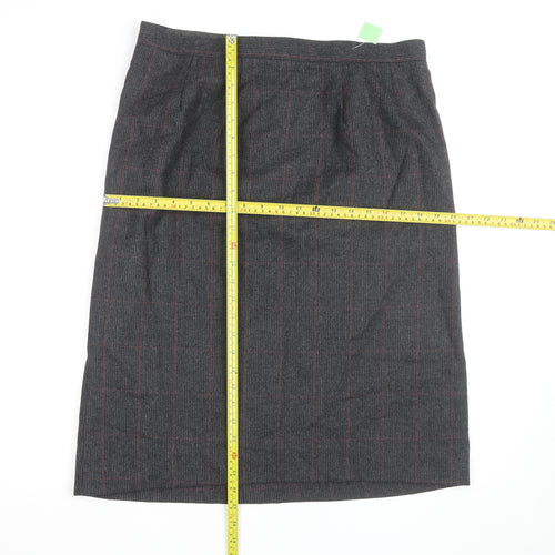 Harve Benard Women's Grey Wool Pencil Skirt Size 14 Lined Workwear