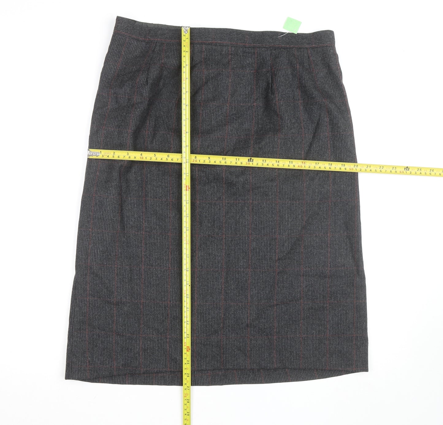 Harve Benard Women's Grey Wool Pencil Skirt Size 14 Lined Workwear