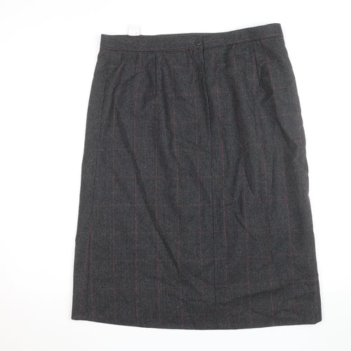 Harve Benard Women's Grey Wool Pencil Skirt Size 14 Lined Workwear