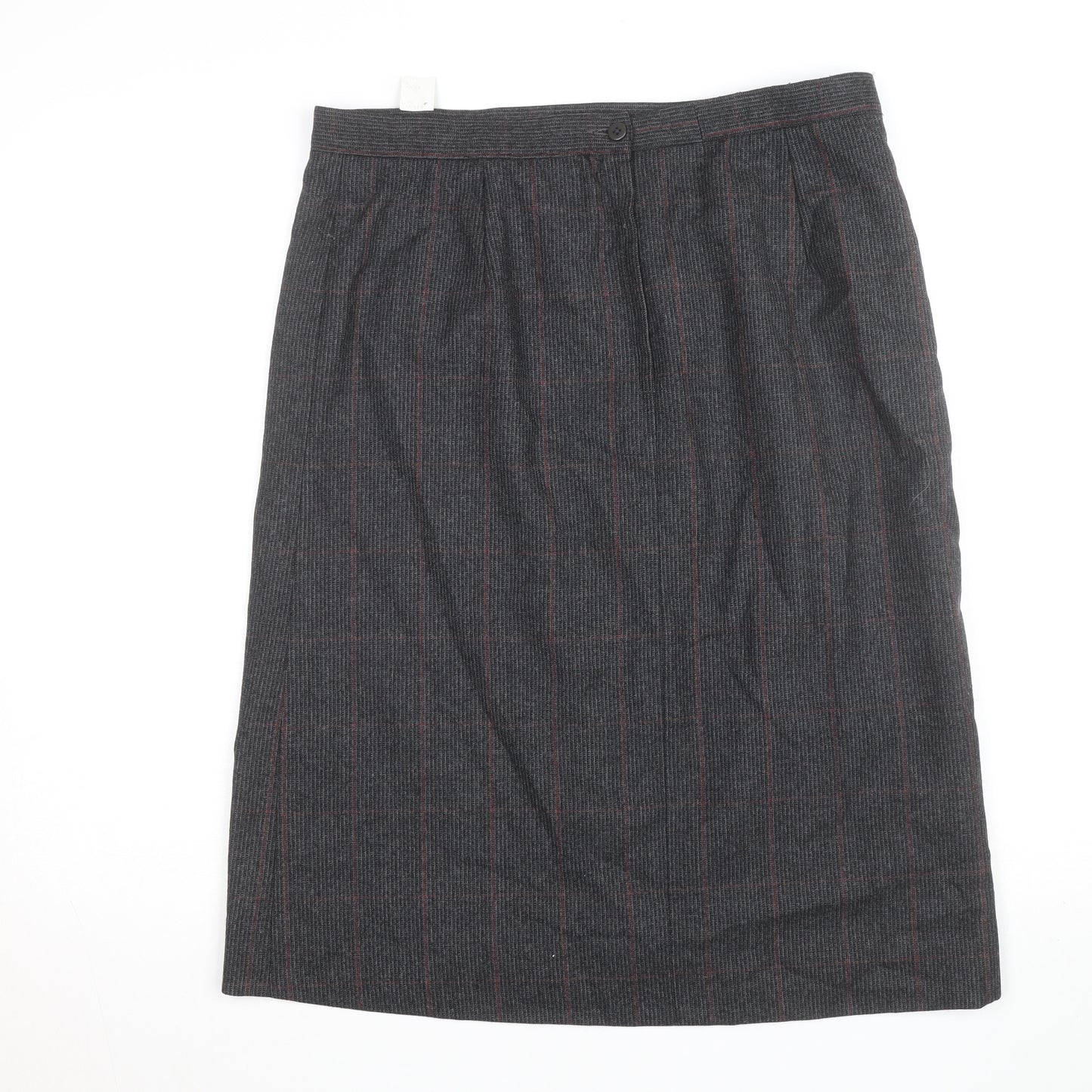 Harve Benard Women's Grey Wool Pencil Skirt Size 14 Lined Workwear