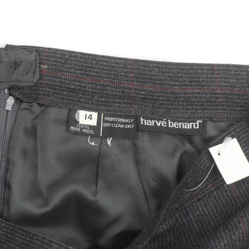 Harve Benard Women's Grey Wool Pencil Skirt Size 14 Lined Workwear