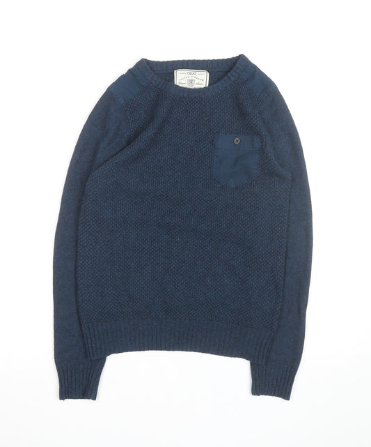 Next Men's Blue Crew Neck Knitted Pullover Jumper Size L