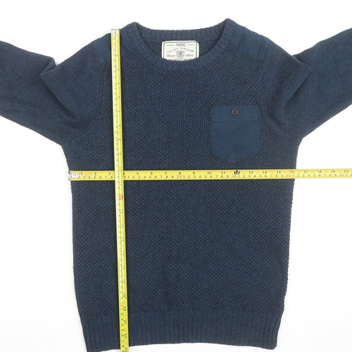 Next Men's Blue Crew Neck Knitted Pullover Jumper Size L