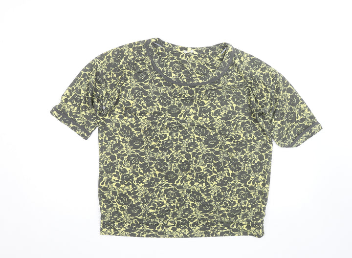 Next Women’s Green Floral Short Sleeve Cotton T-Shirt Size 10