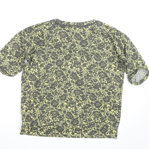 Next Women’s Green Floral Short Sleeve Cotton T-Shirt Size 10