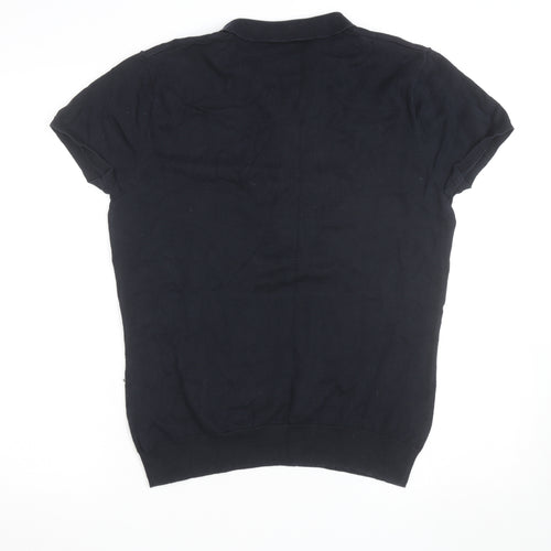 GANT Womens Black Short Sleeve Collared Polo Top Size XL
