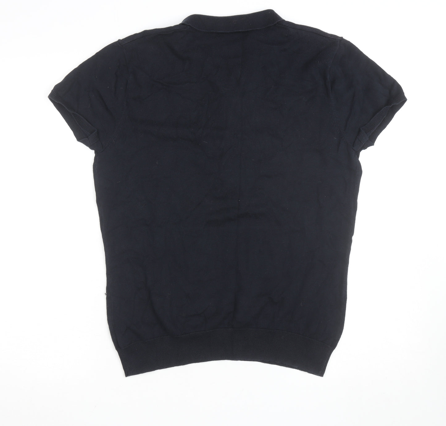 GANT Womens Black Short Sleeve Collared Polo Top Size XL