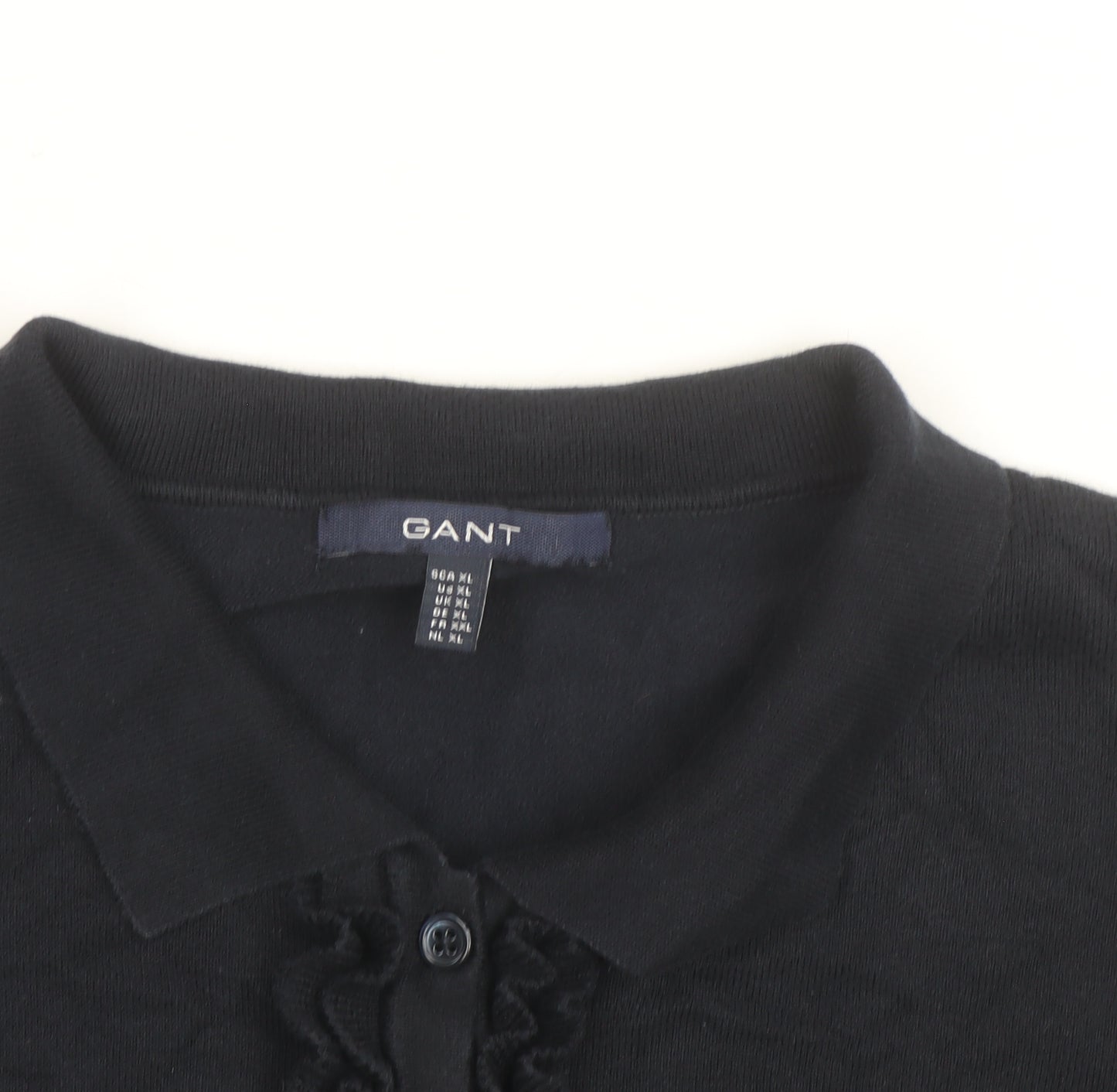 GANT Womens Black Short Sleeve Collared Polo Top Size XL