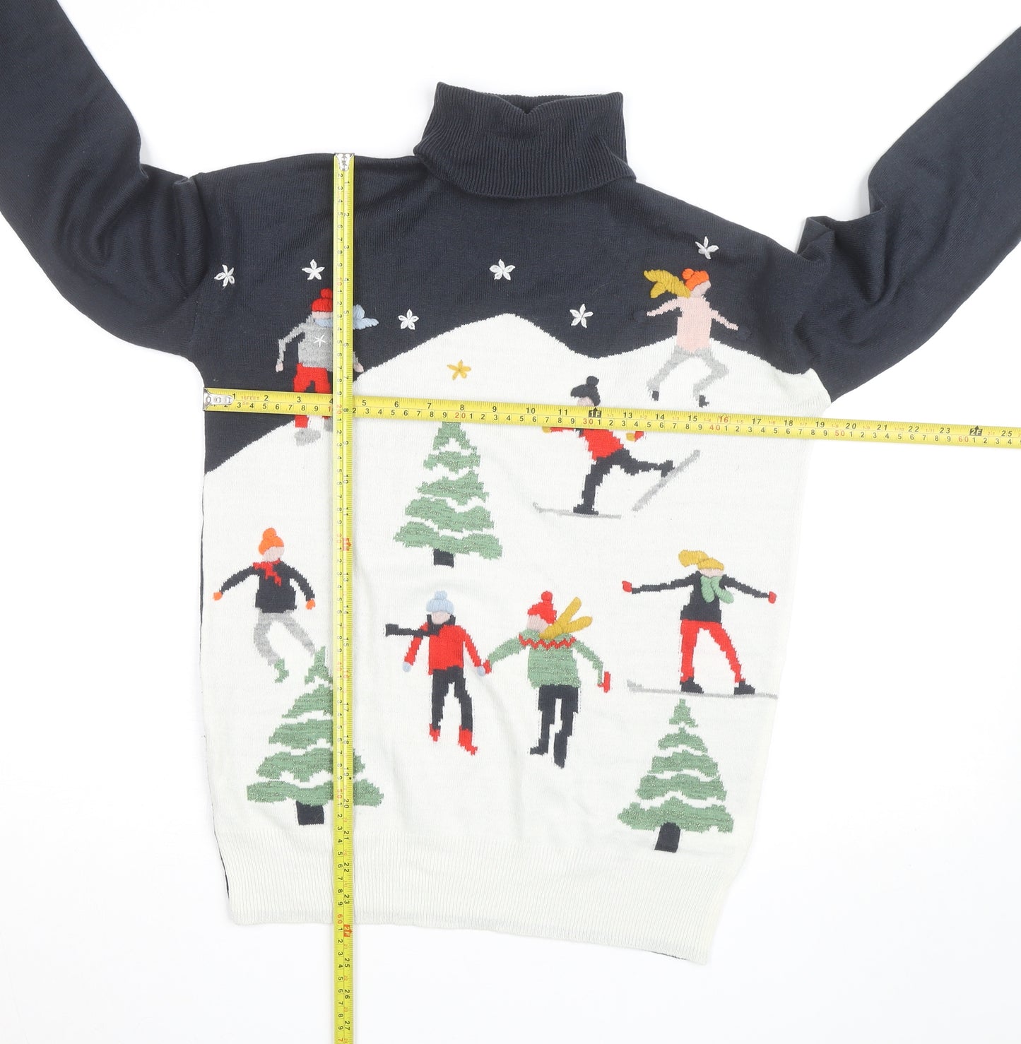 Next Women Multicoloured Roll Neck Christmas Jumper Size 8
