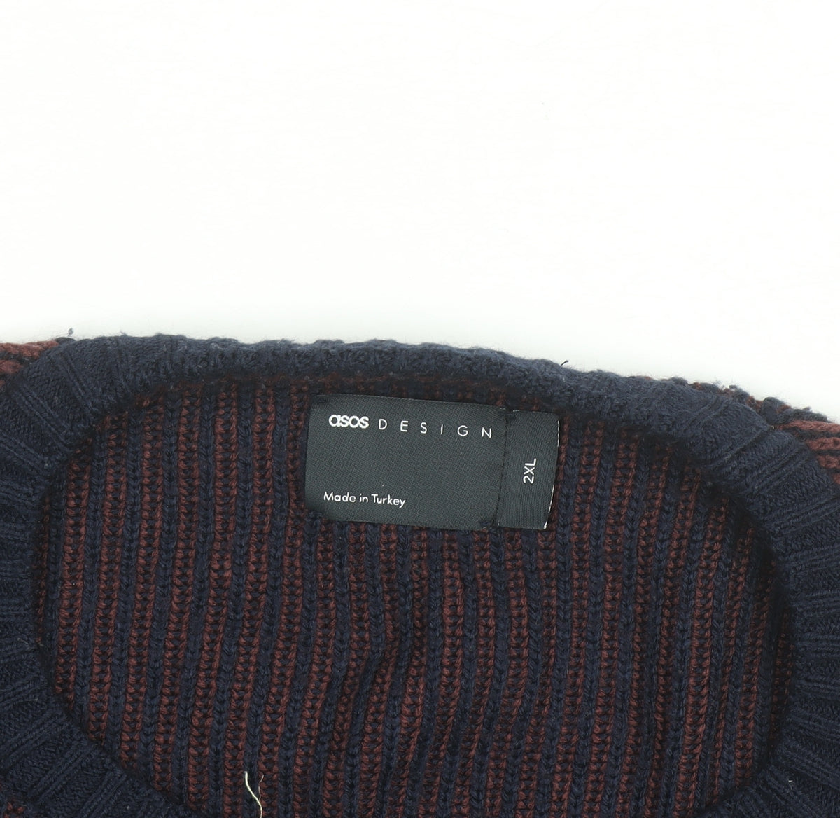 Additional view of ASOS DESIGN Men’s Blue 2XL Striped Knit jumper