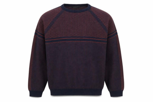 ASOS DESIGN Men’s Blue 2XL Striped Knit Pullover Jumper