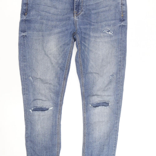 River Island Women's Blue Skinny Distressed Jeans Size 16 Regular