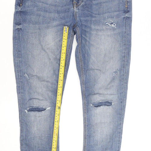 River Island Women's Blue Skinny Distressed Jeans Size 16 Regular