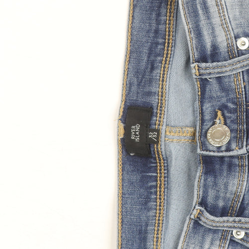 River Island Women's Blue Skinny Distressed Jeans Size 16 Regular