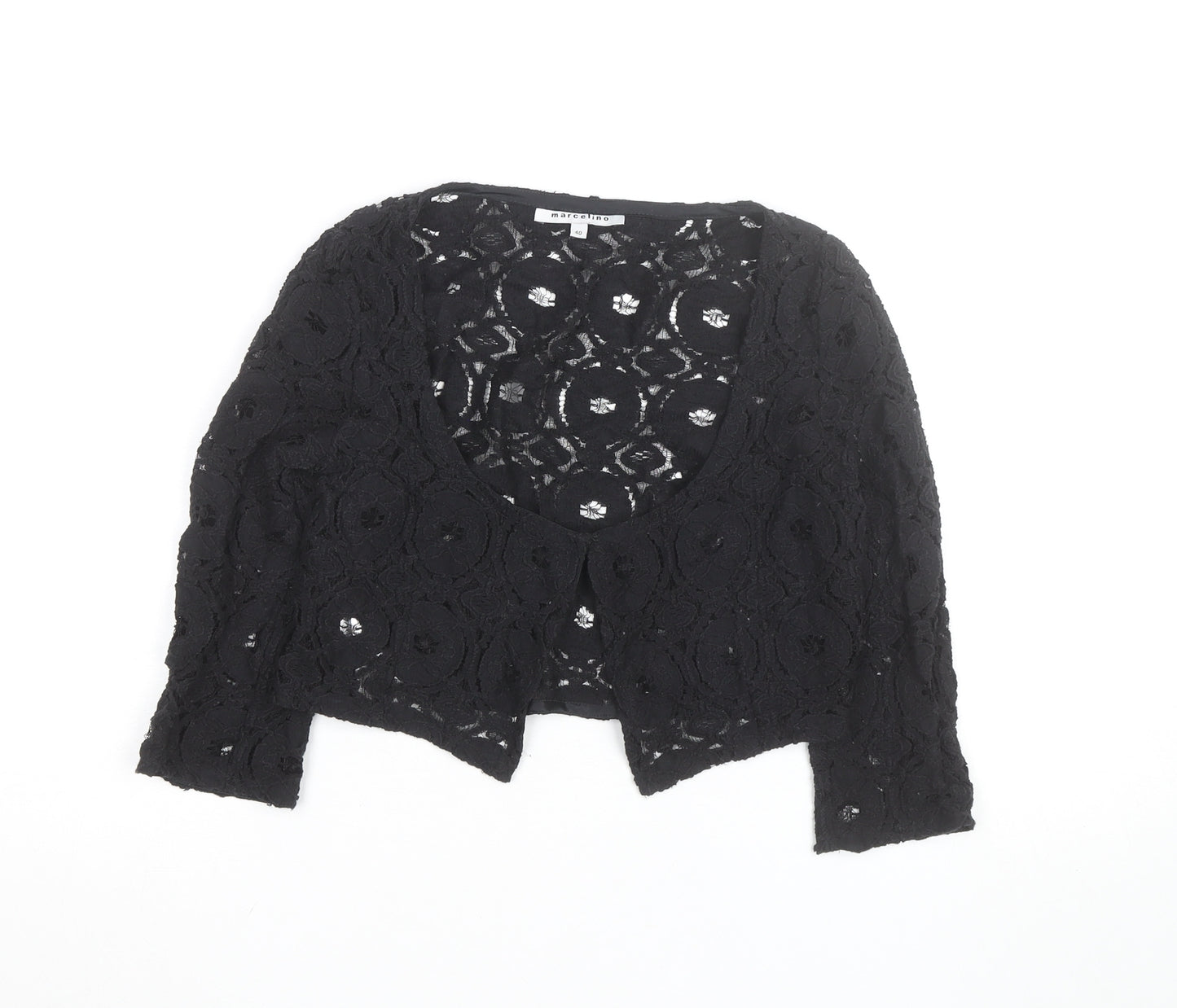 Marcelino Women Black Lace Cropped Blouse Size 12