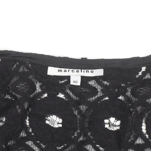 Marcelino Women Black Lace Cropped Blouse Size 12