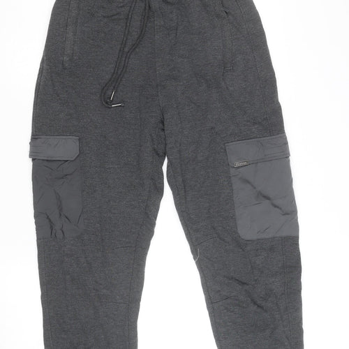 Firetrap Men's Grey Jogger Cargo Sweatpants M Elastic Waist Pockets