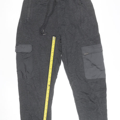 Firetrap Men's Grey Jogger Cargo Sweatpants M Elastic Waist Pockets