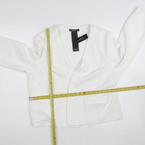 Dunnes White Long Sleeve Open Cardigan Sweatshirt Size 16
