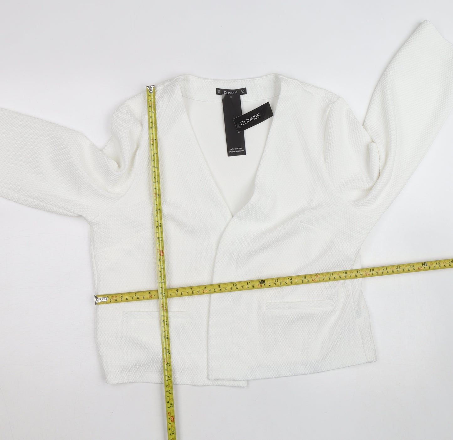 Dunnes White Long Sleeve Open Cardigan Sweatshirt Size 16