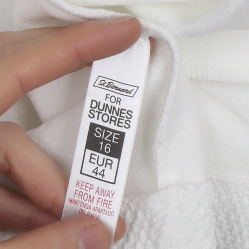Dunnes White Long Sleeve Open Cardigan Sweatshirt Size 16