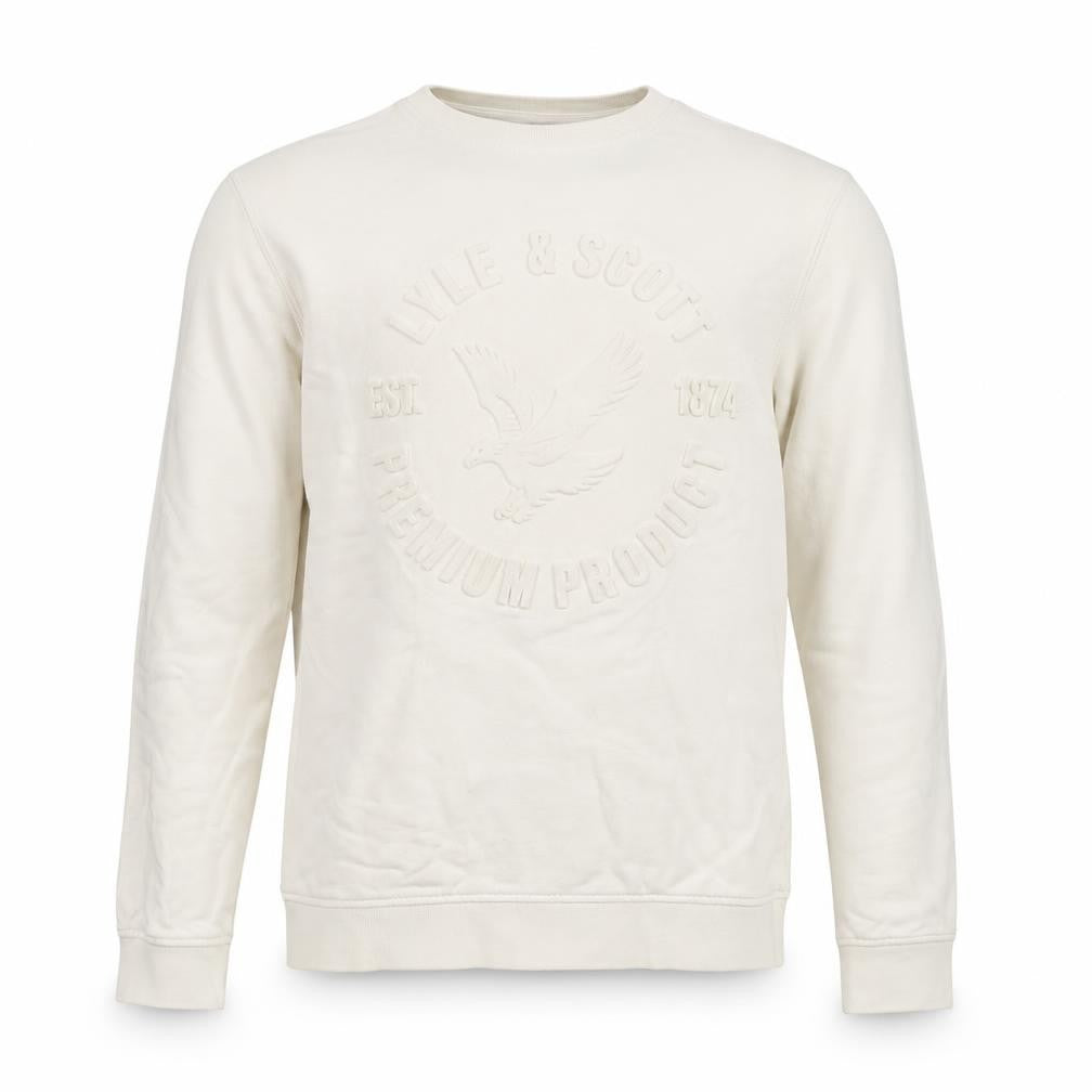 Front view of Lyle & Scott Teens White Logo Sweatshirt 14 Slim Pullover
