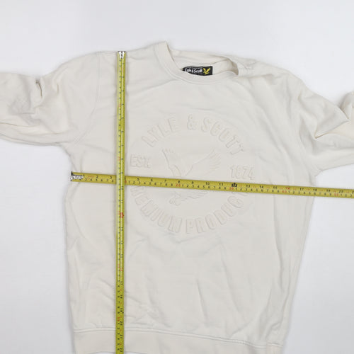 Lyle & Scott Teens White Logo Sweatshirt 14 Slim Pullover