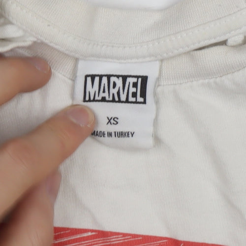 Marvel White XS Women's Short Sleeve Crew Neck T-Shirt