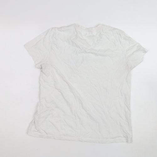 Tommy Hilfiger Women's White Cotton Crew Neck T-Shirt Size M