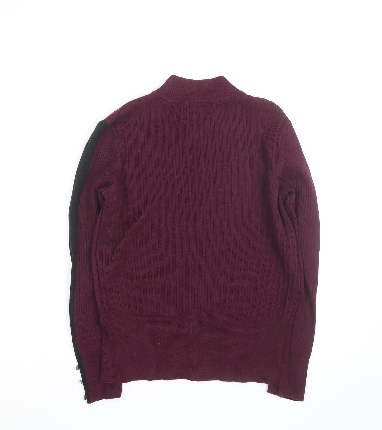 Marks and Spencer Womens Purple Mock Neck Ribbed Pullover Jumper Size 12