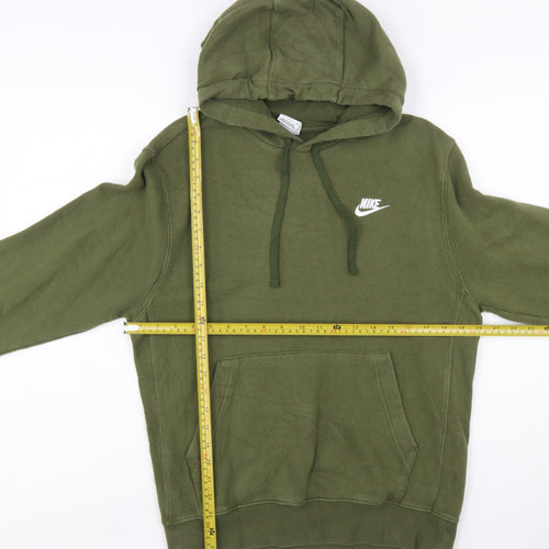 Nike Men's Green Pullover Hoodie Small Regular Fit Logo Fleece