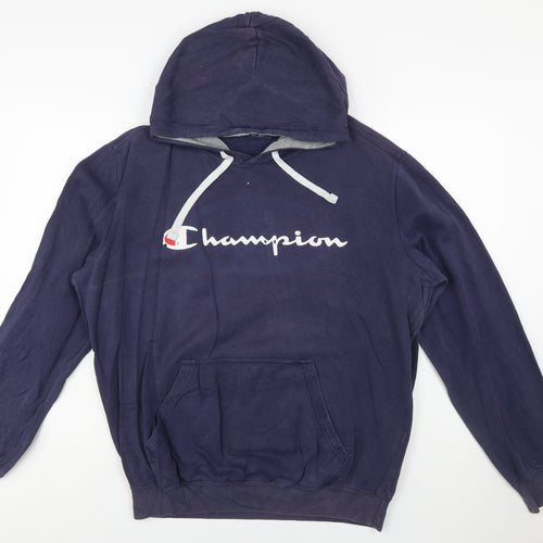 Champion Men's Blue Pullover Hoodie XL Fleece Logo Sportswear
