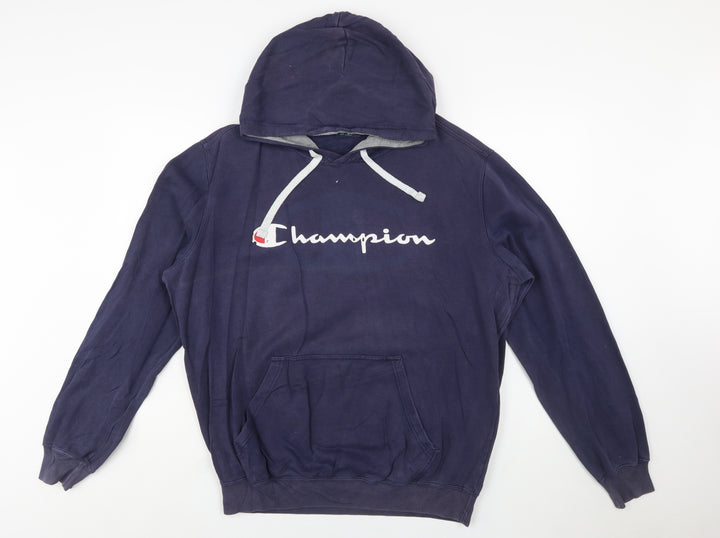 Champion Men's Blue Pullover Hoodie XL Fleece Logo Sportswear