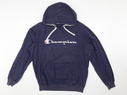 Champion Men's Blue Pullover Hoodie XL Fleece Logo Sportswear