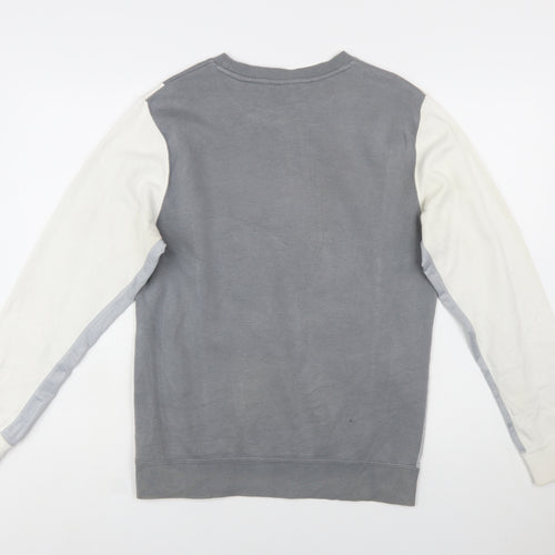 Nike Men's Grey Colour Block Crew Neck Sweatshirt Size S
