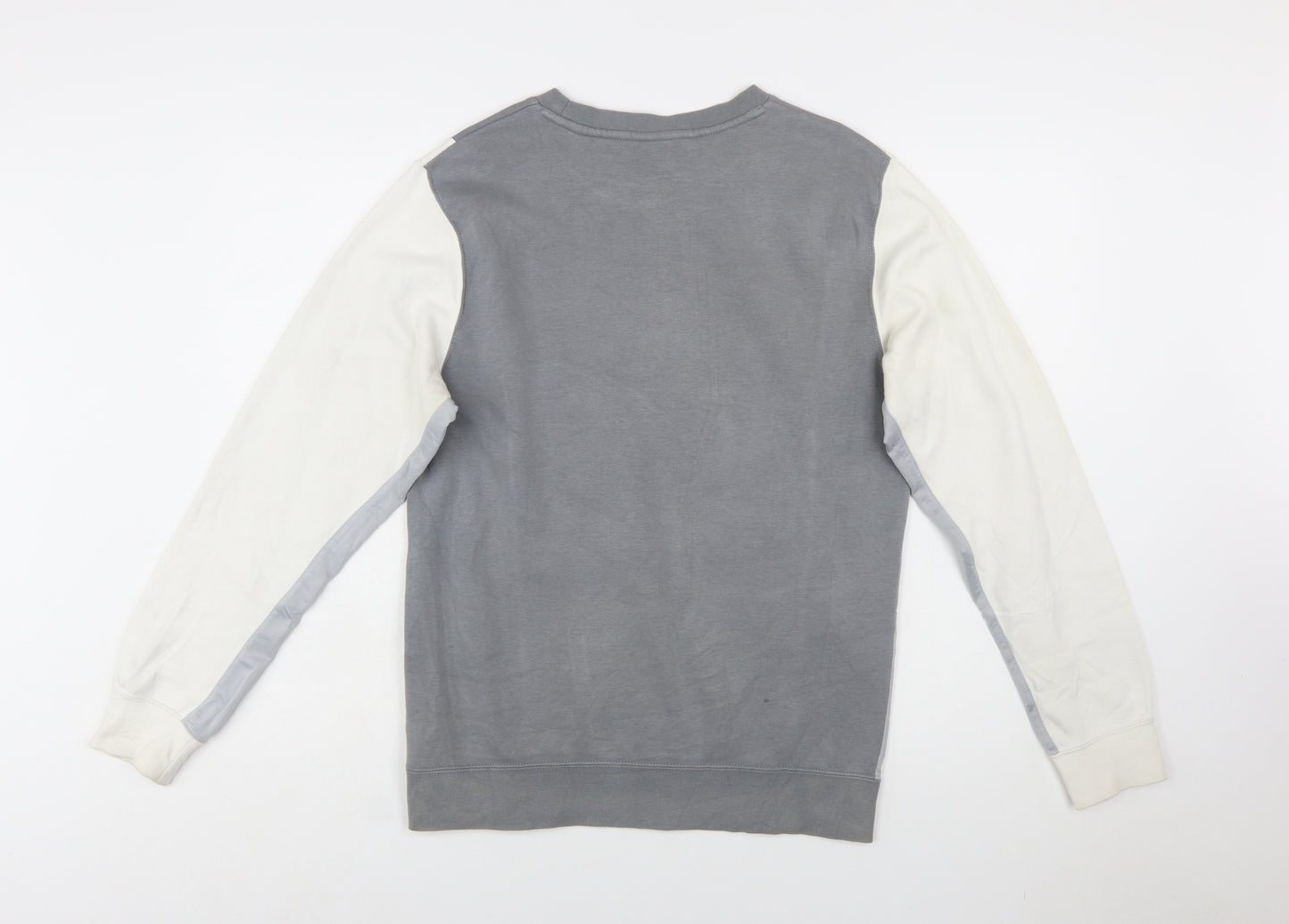 Nike Men's Grey Colour Block Crew Neck Sweatshirt Size S