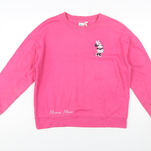 Disney Women XS Pink Minnie Mouse Pullover Sweatshirt