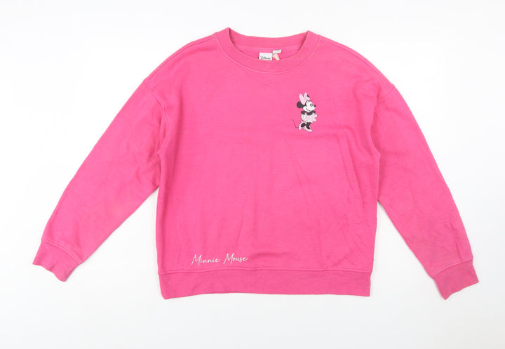 Disney Women XS Pink Minnie Mouse Pullover Sweatshirt