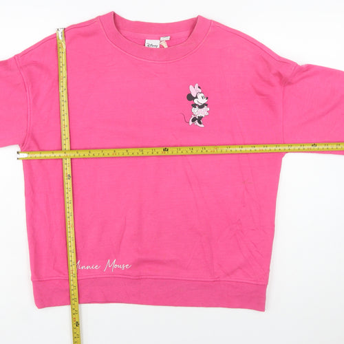 Disney Women XS Pink Minnie Mouse Pullover Sweatshirt