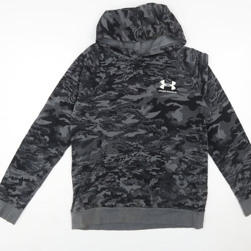 Under Armour Boys Grey Camouflage Pullover Hoodie Size XL 158-170cm