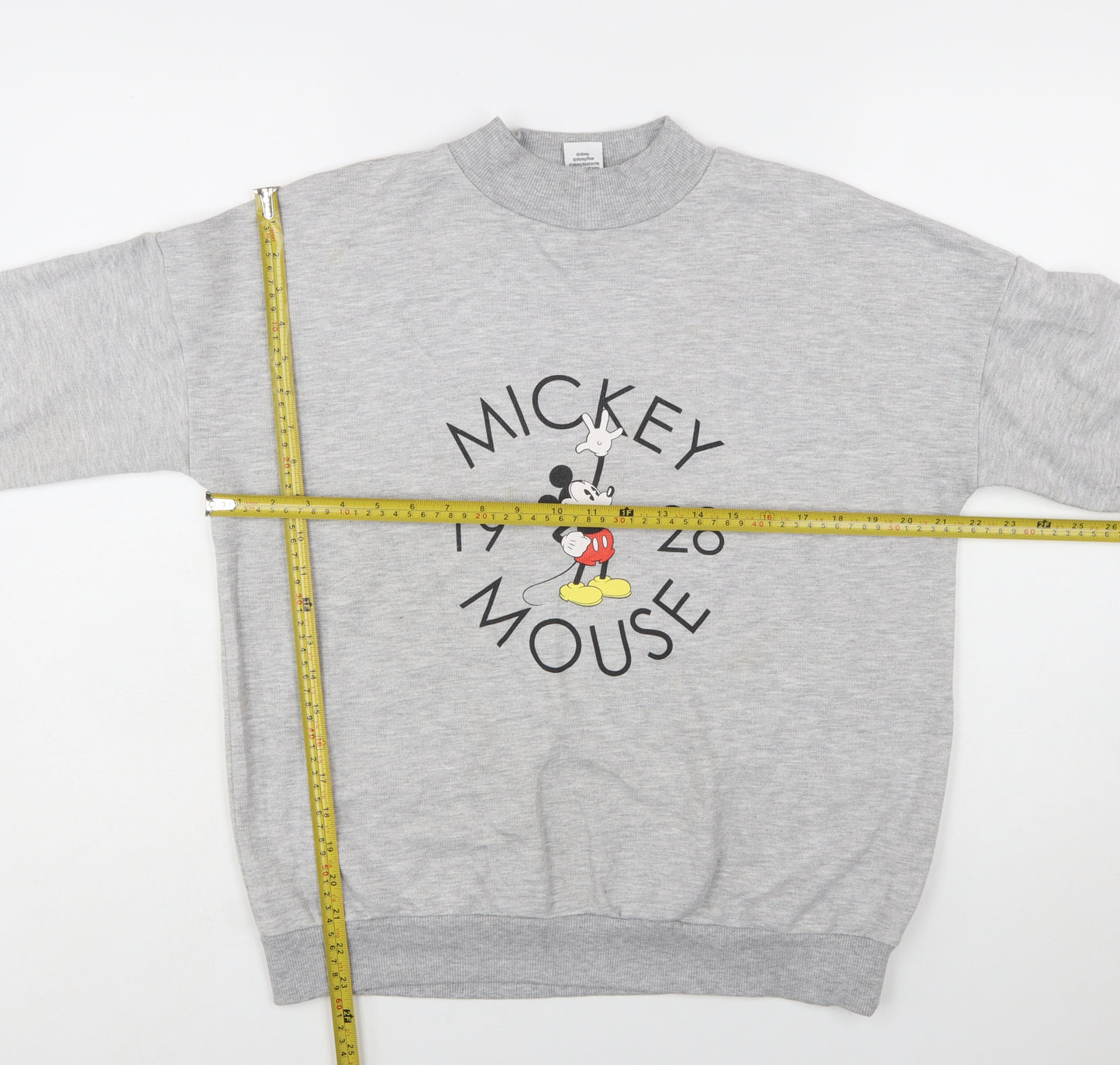 Disney Women Grey Mickey Mouse Pullover Sweatshirt Size 14