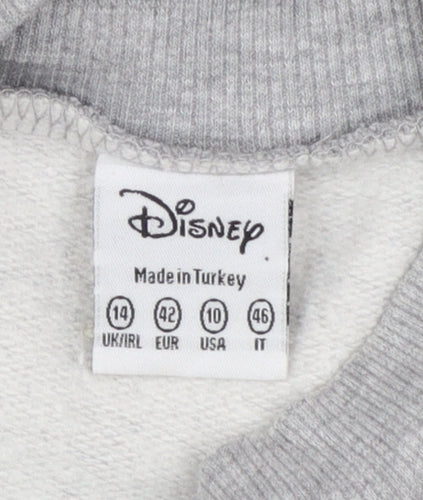 Disney Women Grey Mickey Mouse Pullover Sweatshirt Size 14