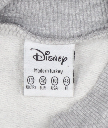 Disney Women Grey Mickey Mouse Pullover Sweatshirt Size 14